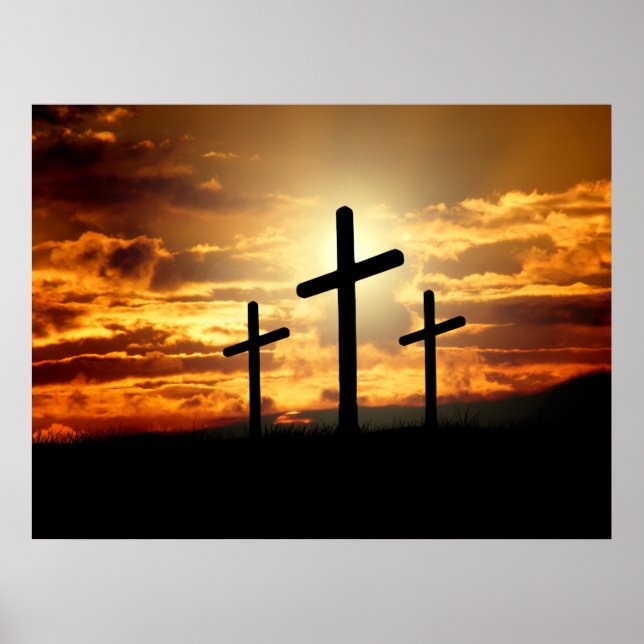 Calgary Crosses Sunrise Photo Poster (Front)