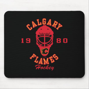 Calgary Flames Hockey Mask White Nhl Officially Li Mouse Pad