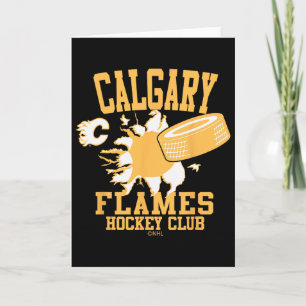 Calgary Flames Hockey Puck Burst Red Officially Li Card