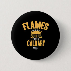 Calgary Flames Hockey Puck Nhl Officially Licensed 6 Cm Round Badge