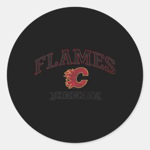 Calgary Flames Vintage Hockey Logo Nhl Officially Classic Round Sticker