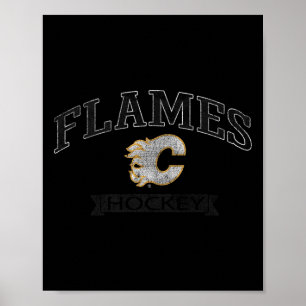 Calgary Flames Vintage Hockey Red Nhl Officially L Poster