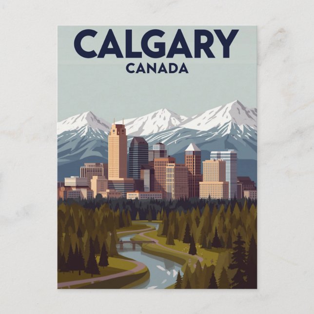 Calgary Mountain View Vintage Postcard (Front)