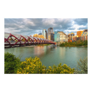 Calgary Peace Bridge and Cityscape Scenic View Photo Print