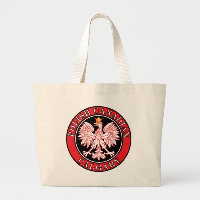 Calgary Polish Canadian Eagle Large Tote Bag (Front)