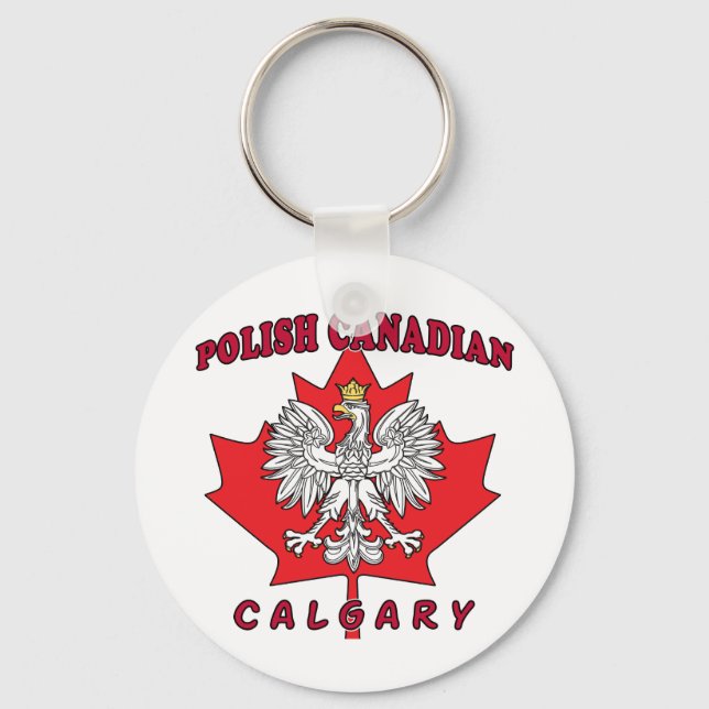 Calgary Polish Canadian Leaf Key Ring (Front)