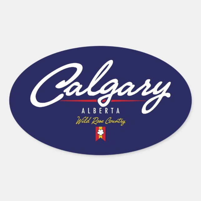 Calgary Script Oval Sticker (Front)