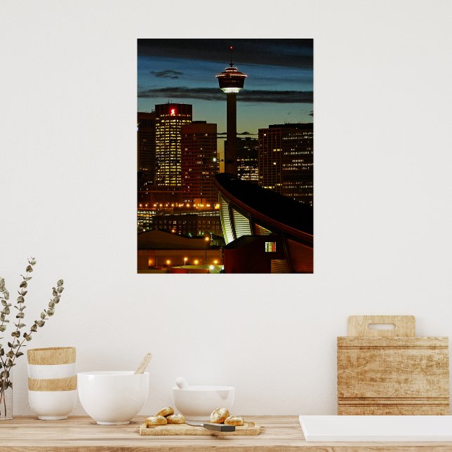 Calgary Skyline Framed Print (Kitchen)