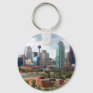 Calgary skyline with buildings and tower key ring