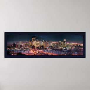 Calgary - The Frozen River (Bordered) Poster