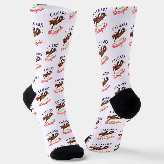 Calgary Yeehaw Stampede Socks (Angled)