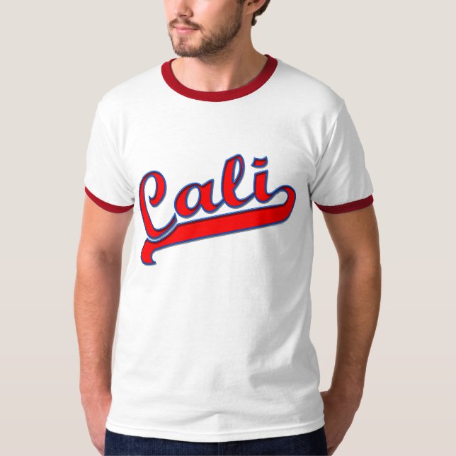 Cali California Logo Red and Blue Tee (Front)