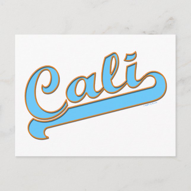Cali California Surfer Logo in Blue Postcard (Front)