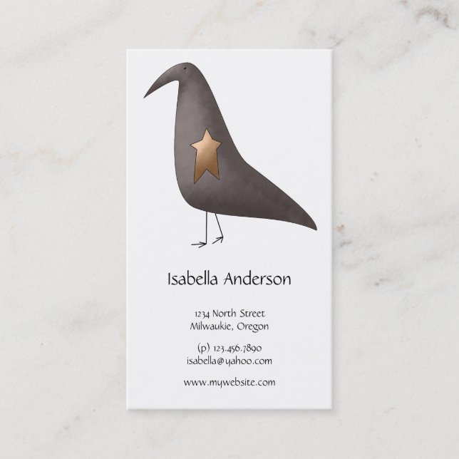 Cali Crows · Crow & Star Business Card (Front)