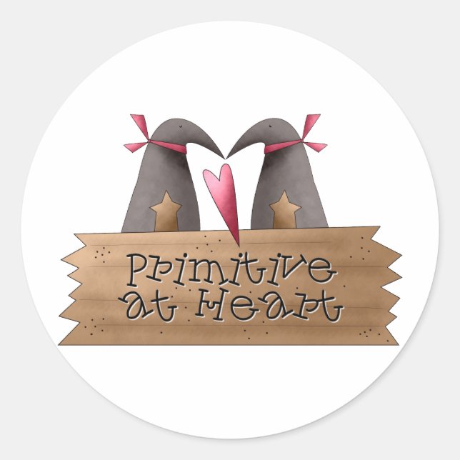 Cali Crows · Primitive at Heart Classic Round Sticker (Front)