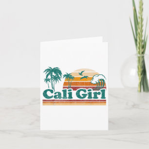 Cali Girl California Beach Summer Vacation Vintage Card