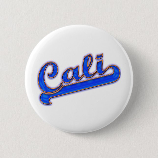 Cali Logo Blue Wave 6 Cm Round Badge (Front)