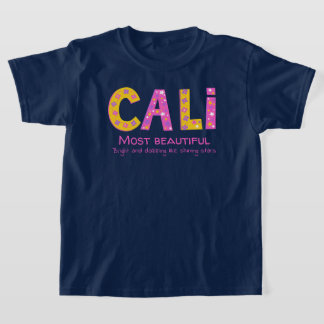 Cali name meaning pink yellow flower stars T-Shirt