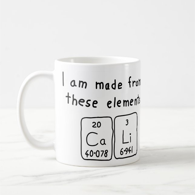 Cali periodic table name mug (Left)