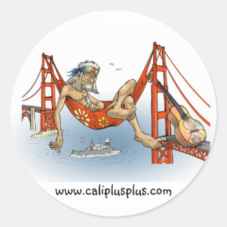 Cali++ SF Hippie Classic Round Sticker