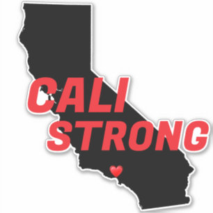 CALI STRONG Red Blk CA Solid Heart