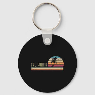 Cali Summer Vacation Ca Palm Trees Usa Retro Calif Key Ring