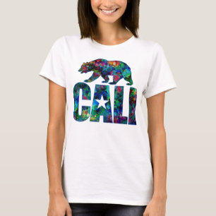 Cali Tie-Dye Logo and Grizzly Bear (Dark) T-Shirt
