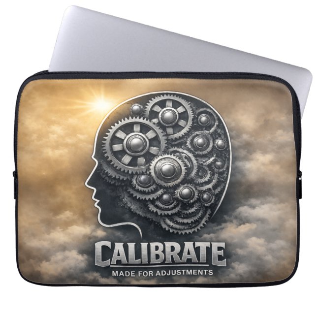 Calibrate Mind –Abstract Encouraging Power Mindset Laptop Sleeve (Front)