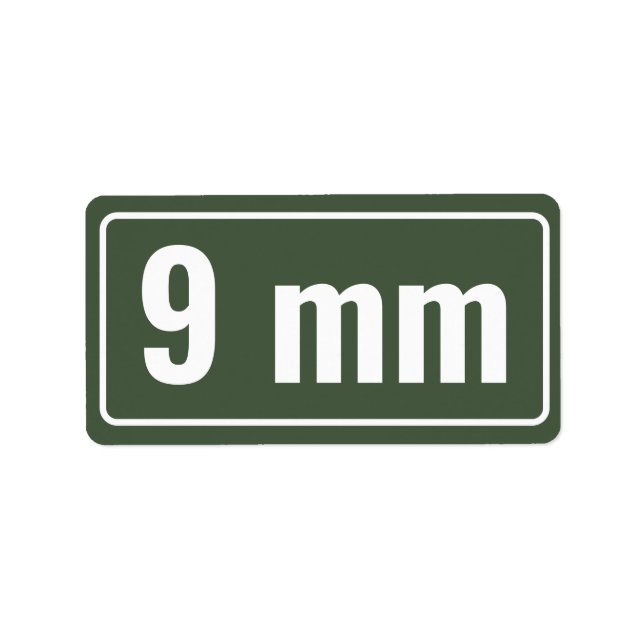 Calibre Organisation Labels 9 mm (Front)