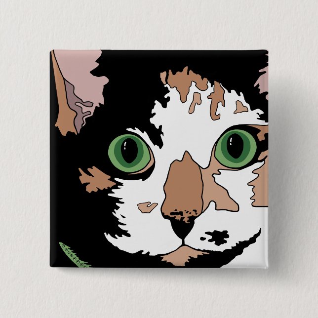 Calico Cat   15 Cm Square Badge (Front)