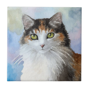 Calico Cat 572 blue Large Gift Box Tile