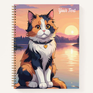 Calico Cat by Lake Notebook