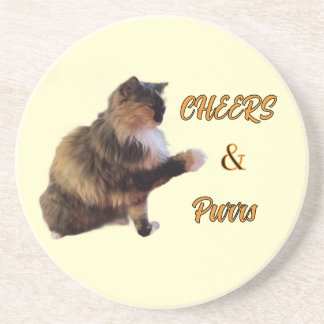 Calico Cat Cheers & Purrs Coaster