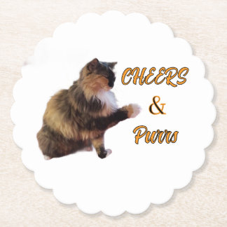 Calico Cat Cheers & Purrs Paper Coaster