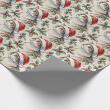 Calico Cat Christmas Holly Watercolor