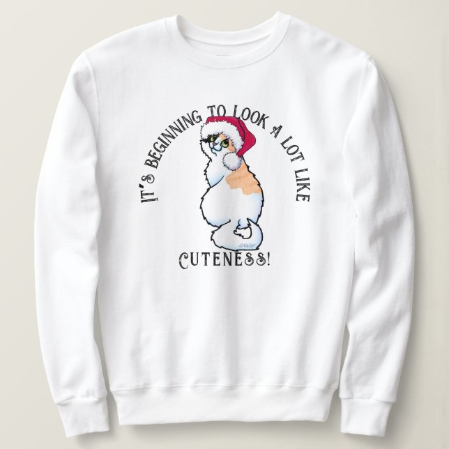 Calico Cat Christmas KiniArt Sweatshirt (Design Front)