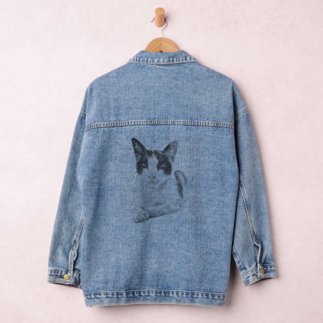 Calico Cat Comic Halftone Denim Jacket (Hangar)