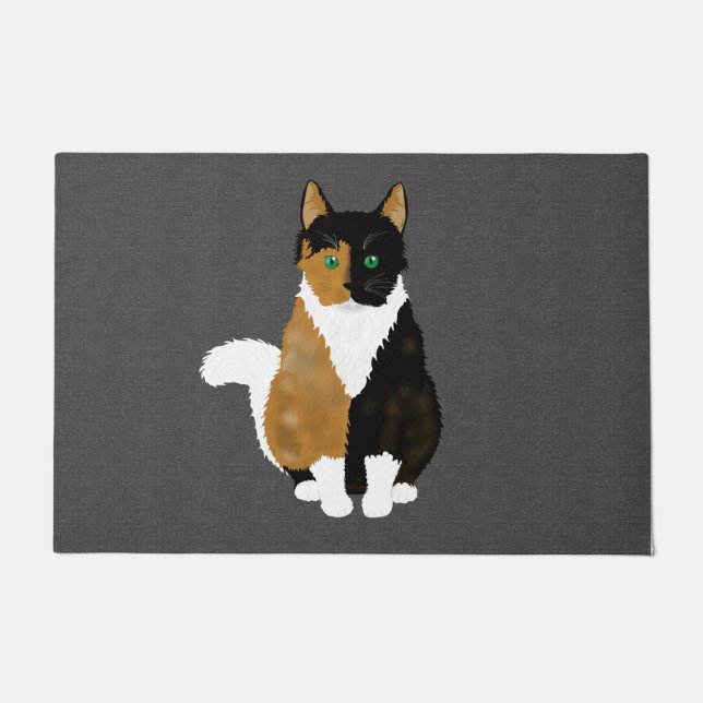 Calico Cat Doormat (Front)