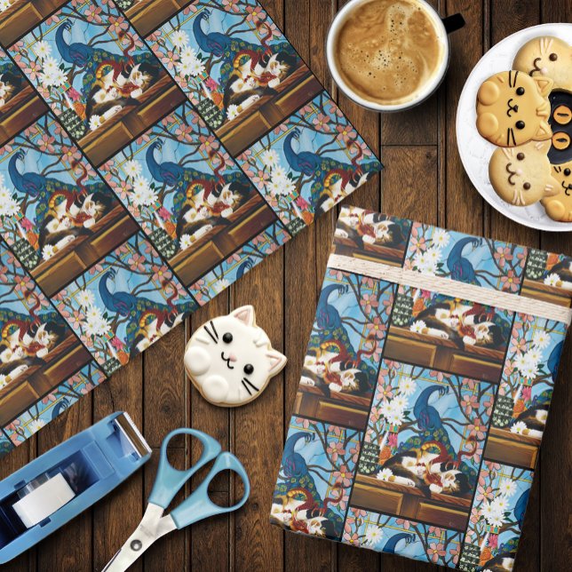 Calico Cat Dragon Red Wrapping Paper (Creator Uploaded)