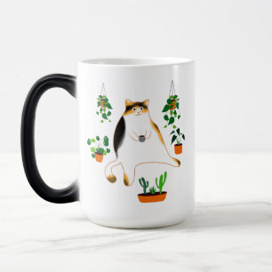 Calico Cat Drinking Cofee Mug, Calico Cat Gift  Magic Mug