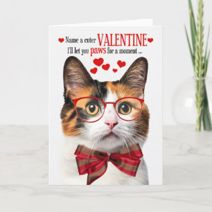 Calico Cat Feline Humour Valentine's Day Holiday Card