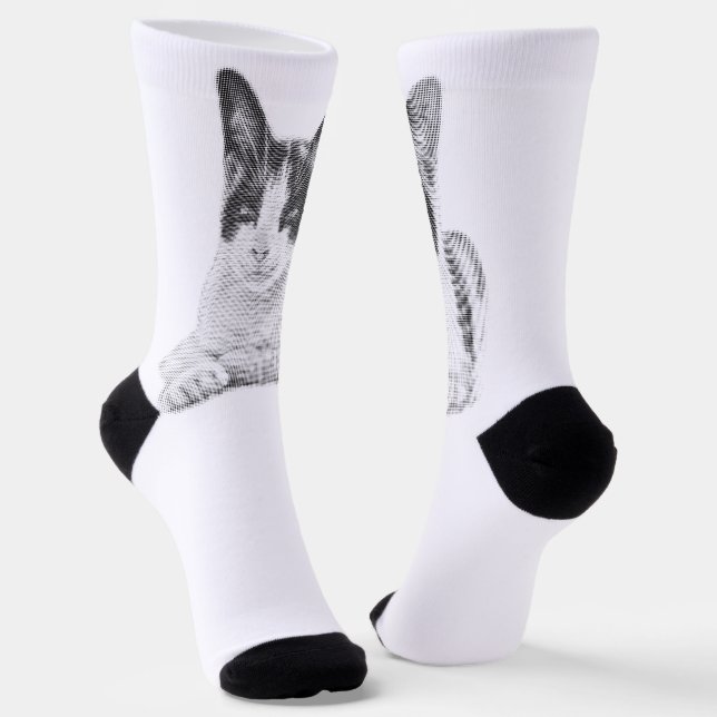 Calico Cat Halftone Socks (Angled)