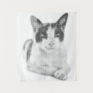 Calico Cat Halftone Tapestry