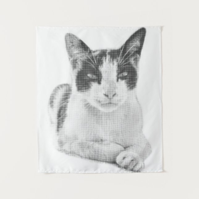Calico Cat Halftone Tapestry (Front)