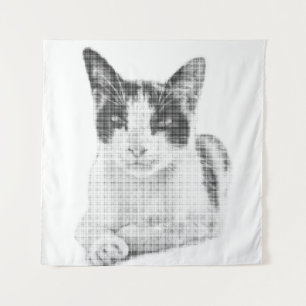 Calico Cat Halftone Tapestry