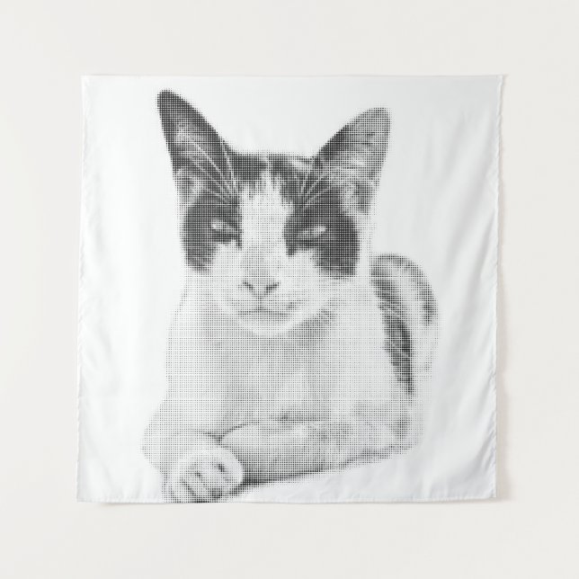 Calico Cat Halftone Tapestry (Front)