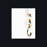 Calico Cat Hanging On | Funny Cat Lover's Canvas Print<br><div class="desc">Wild and Crazy Cat Holding on with Claws. Add some fun to your living space with this funny calico cat lover's art. Makes a great gift for cat people. An Original Design ©Jenn Inashvili.</div>