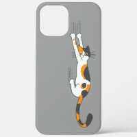 Calico Cat Hanging On Funny Cat Lover's