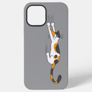 Calico Cat Hanging On Funny Cat Lover's iPhone 12 Pro Max Case