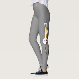 Calico Cat Hanging On   Funny Cat Lover's Leggings